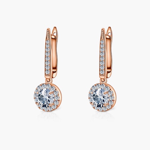 Kolczyki This is Love: różowe złoto, białe szafiry, diamenty